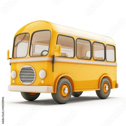 Retro yellow school bus illustration against a white background.