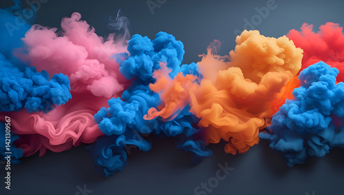 colorful smoke clouds abstract art