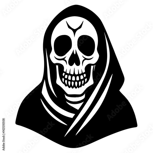 Halloween Skeleton Heads Vector on White Background