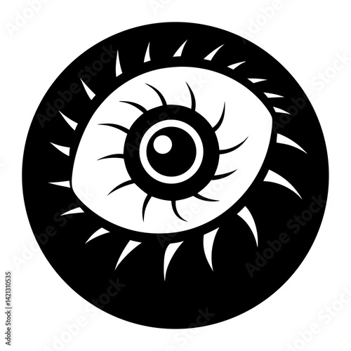 Scary Eyeball Halloween Vector on White Background