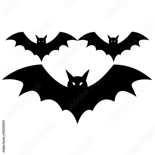Halloween Bats Vector on White Background