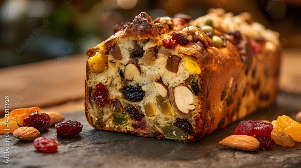 Fruit bread with nuts and dried fruits