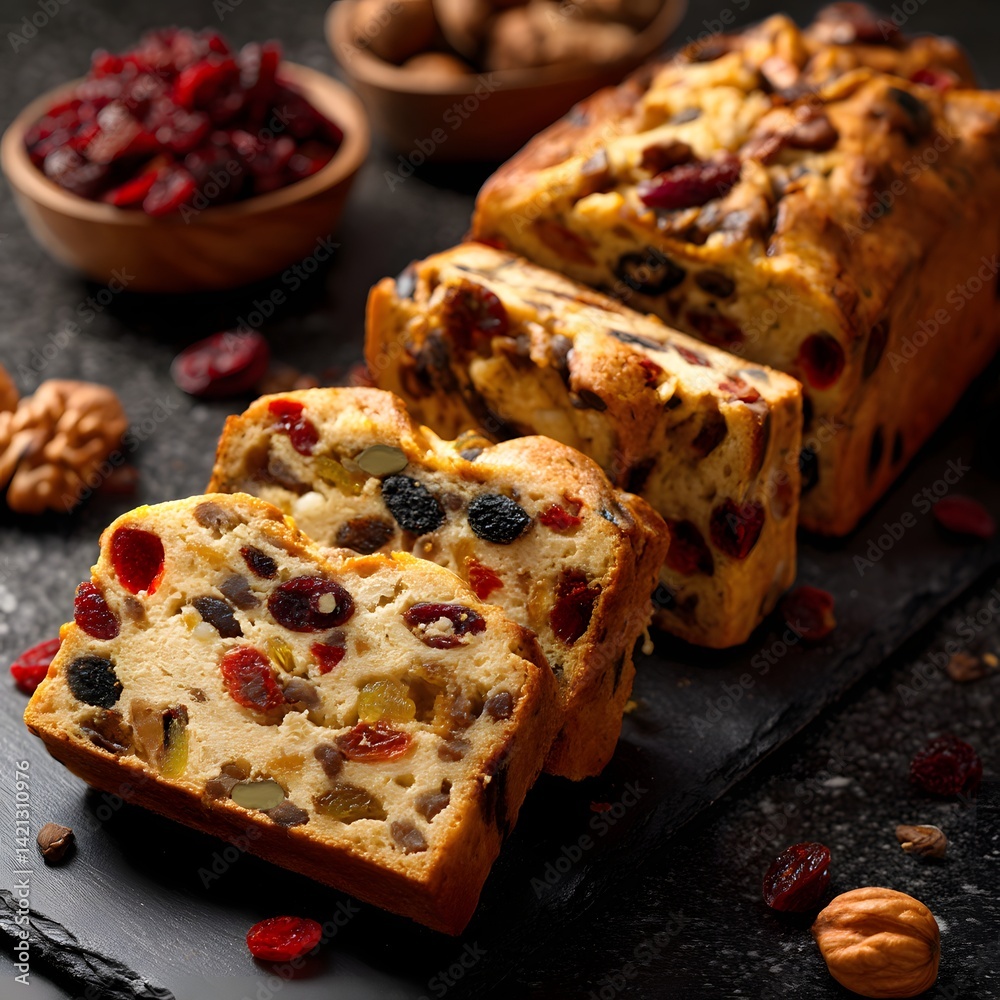 Fruit bread with nuts and dried fruits