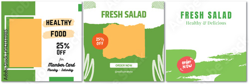 Vibrant Healthy Food Promotion Templates for Social Media Campaigns