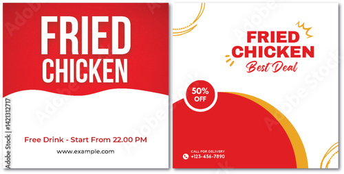 Crispy Fried Chicken Promotion with Special Offers and Delivery Service