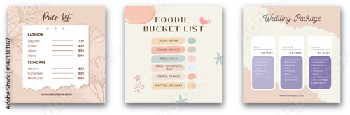 Elegant Lifestyle and Wedding Package Brochures with Bucket List Theme