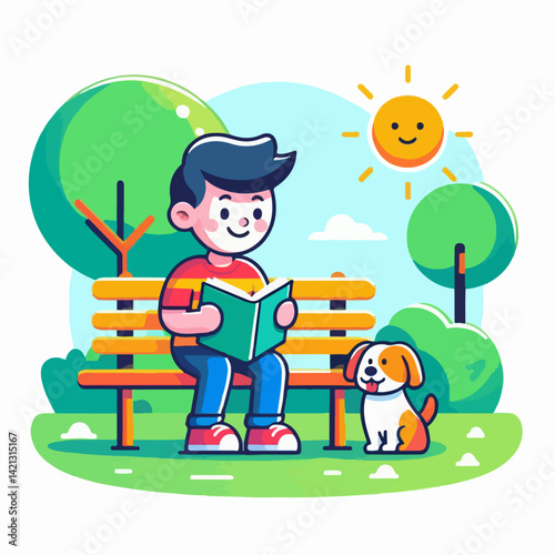 boys studying in the park