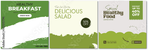 Vibrant Food Promotion Collection: Breakfast, Salad, Special Offers and Discounts