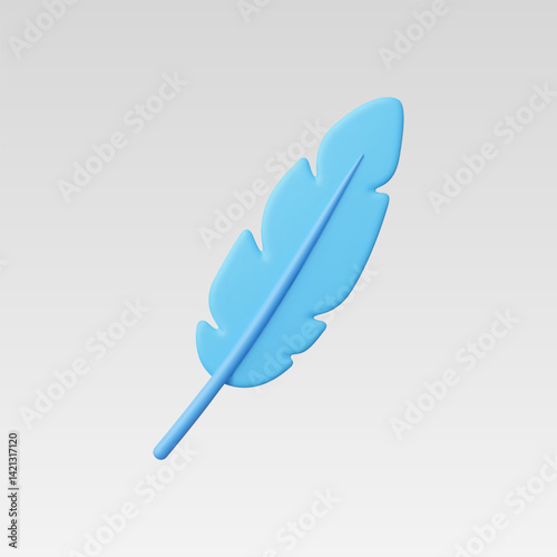 3d Realistic Feather Icon vector illustration