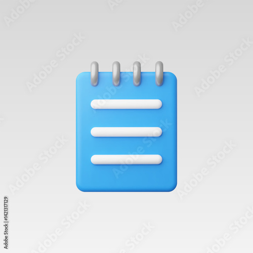 3d Realistic Note or Memo Icon vector illustration
