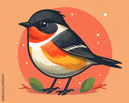 bird Vector cute  cartoon illustration.