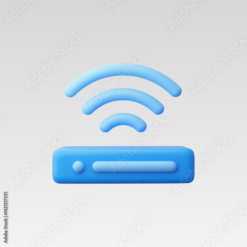 3d Realistic Wifi Router Icon vector illustration