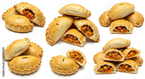 Pasties white background. Brazilian food
