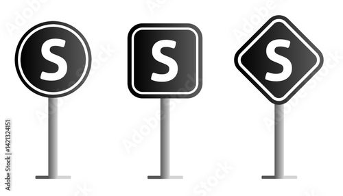 stop traffic sign set