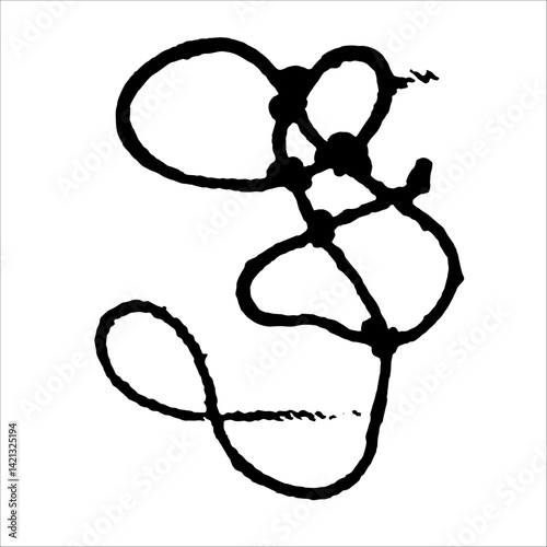 abstract image in ink, abstraction in black ink, ink prints of thread, blot, stain, blotch, graphic drawing, abstract texture background