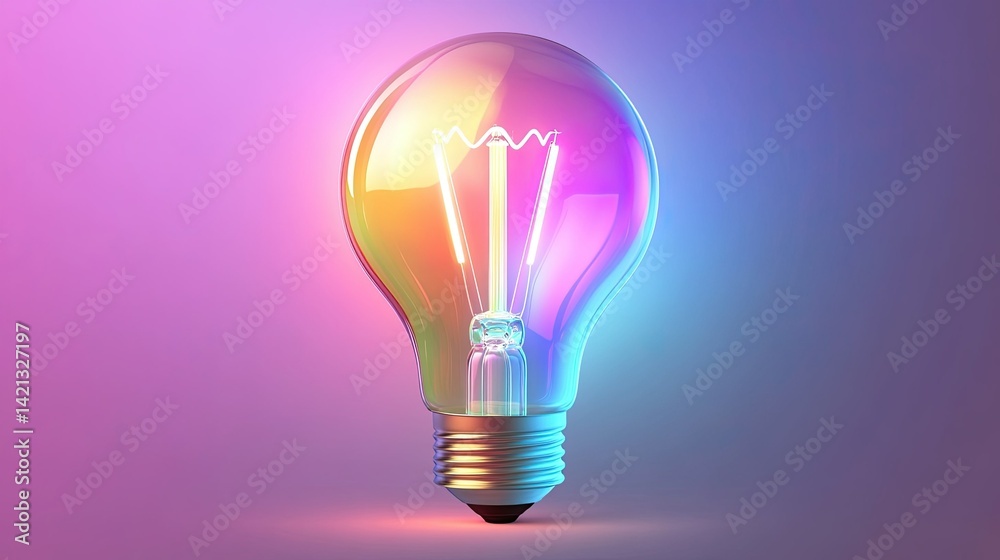 Colorful glowing lightbulb lamp isolated on a transparent background, representing new ideas, brainstorming, and creative thinking, captured through AI technology for modern innovation. Colorful glowing lightbulb lamp isolated on a transparent background, representing new ideas, brainstorming, and creative thinking, captured through AI technology for modern innovation.