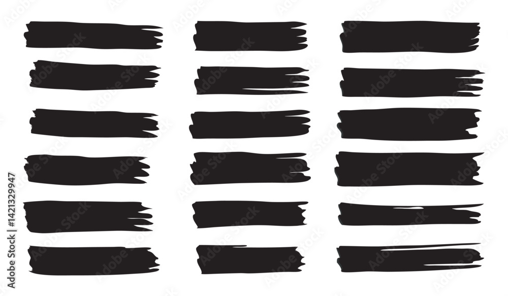 Abstract Black Brush Strokes – Handcrafted Vector Lines for Artistic Design Abstract Black Brush Strokes – Handcrafted Vector Lines for Artistic Design