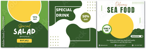 Eye-Catching Food and Drink Promotion Banners for Social Media Campaigns