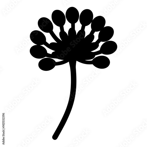 allium flower minimalist silhouette vector - for nature graphic design projects allium, plant flower modern artwork.