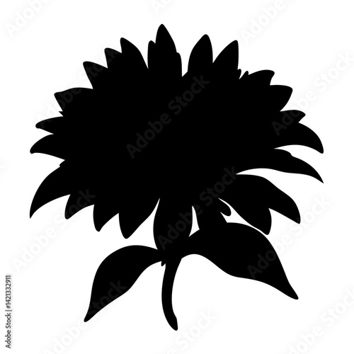 bee balm flower minimalist silhouette vector - for nature graphic design projects bee balm, plant flower modern artwork.