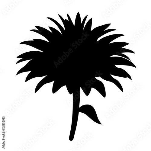 bee balm flower minimalist silhouette vector - for nature graphic design projects bee balm, plant flower modern artwork.