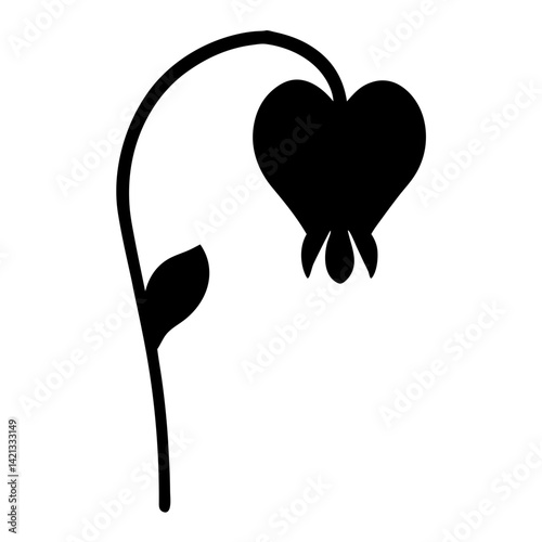 bleeding heart flower minimalist silhouette vector - for nature graphic design projects bleeding heart, plant flower modern artwork.