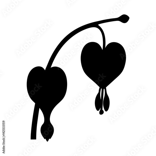 bleeding heart flower minimalist silhouette vector - for nature graphic design projects bleeding heart, plant flower modern artwork.