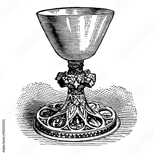 Old Antique Chalice Goblet Vintage Illustration⁠