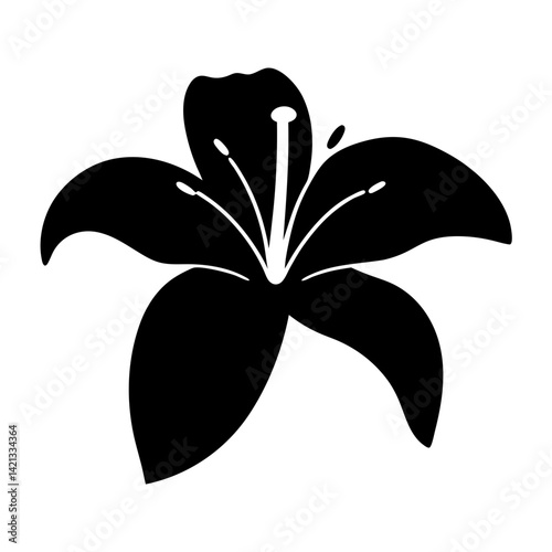 Foto daylily flower minimalist silhouette vector - for nature graphic design projects daylily, plant flower modern artwork