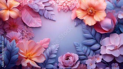 Wallpaper Mural Delicate Floral Arrangement in Pastel Hues with Gentle Background Gradient Torontodigital.ca