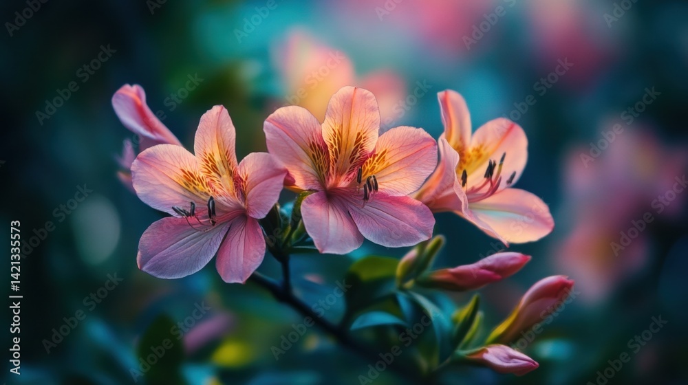Fototapeta premium Pink Lily Flowers in Bloom