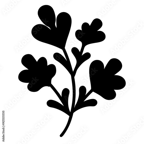 larkspur flower minimalist silhouette vector - for nature graphic design projects larkspur, plant flower modern artwork.