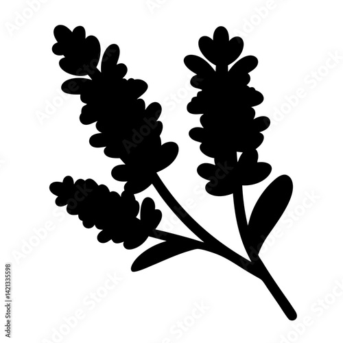 lavender flower minimalist silhouette vector - for nature graphic design projects lavender, plant flower modern artwork.
