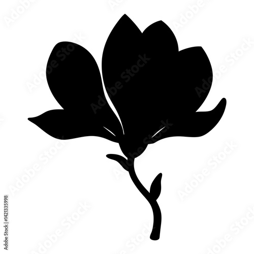 magnolia flower minimalist silhouette vector - for nature graphic design projects magnolia, plant flower modern artwork.