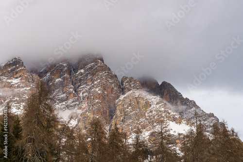 snow covered mountains