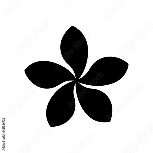 plumeria flower minimalist silhouette vector - for nature graphic design projects plumeria, plant flower modern artwork.