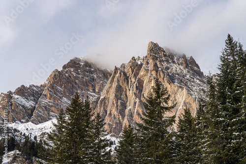 snow covered mountains