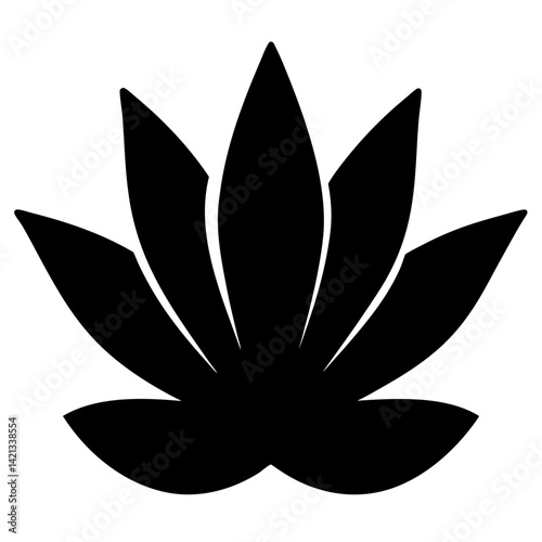 yucca flower minimalist silhouette vector - for nature graphic design projects yucca, plant flower modern artwork.