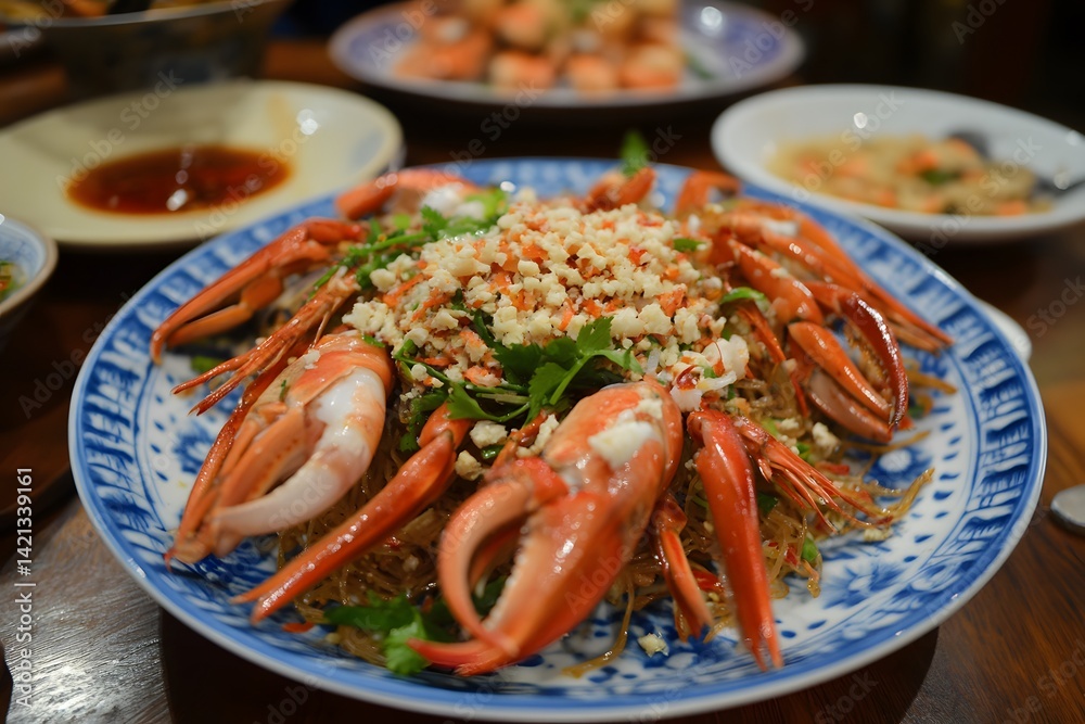 Delicious Spicy Crab Stir Fry with Glass Noodles Delicious Spicy Crab Stir Fry with Glass Noodles