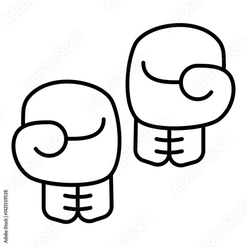 Boxing gloves pair thin line icon, sport concept. Vector graphics. Hand gloves for boxing, wear sign on white background, linear style for mobile or design.