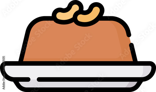 aate ka halwa illustration on a white background     