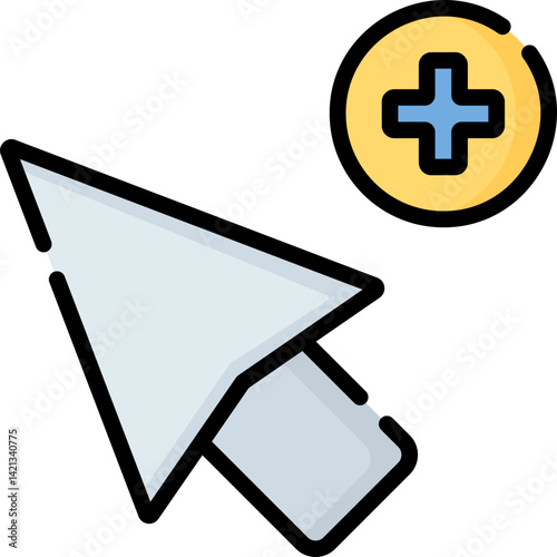 add pointer illustration on a white background     