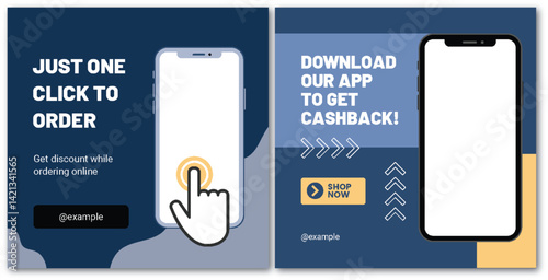 Effortless Mobile Ordering and Exclusive Cashback App Promotion Graphics