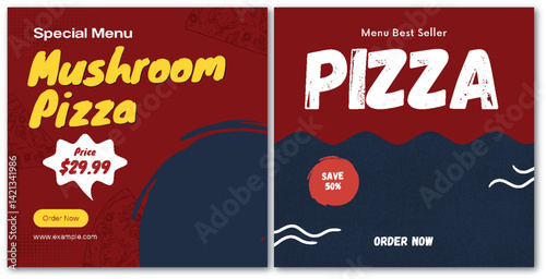 Delectable Pizza Promotion with Mushroom and Best Seller Menu Options