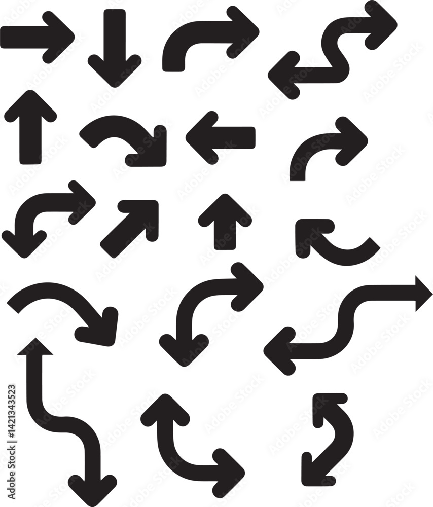 Flat Arrow Icon Bundle Graphic Arrows for Web