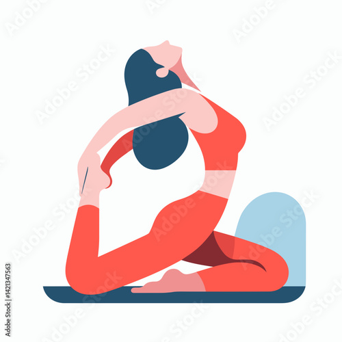 Woman doing yoga stretching in a serene atmosphere  