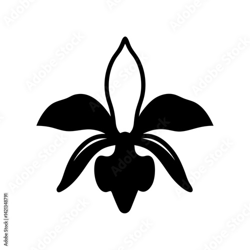 orchid flower minimalist silhouette vector - for nature graphic design projects orchid, plant flower modern artwork.