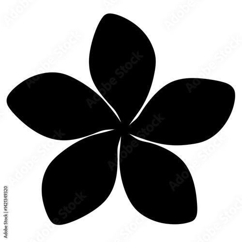 plumeria flower minimalist silhouette vector - for nature graphic design projects plumeria, plant flower modern artwork.