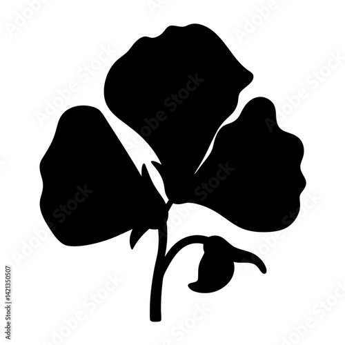 sweet pea flower minimalist silhouette vector - for nature graphic design projects sweet pea, plant flower modern artwork.