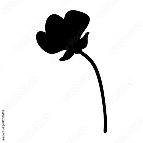 sweet pea flower minimalist silhouette vector - for nature graphic design projects sweet pea, plant flower modern artwork.